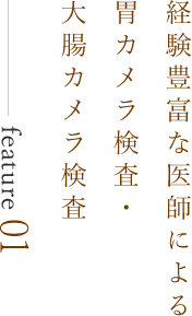 経験豊富な医師による胃カメラ検査・大腸カメラ検査 feature 01